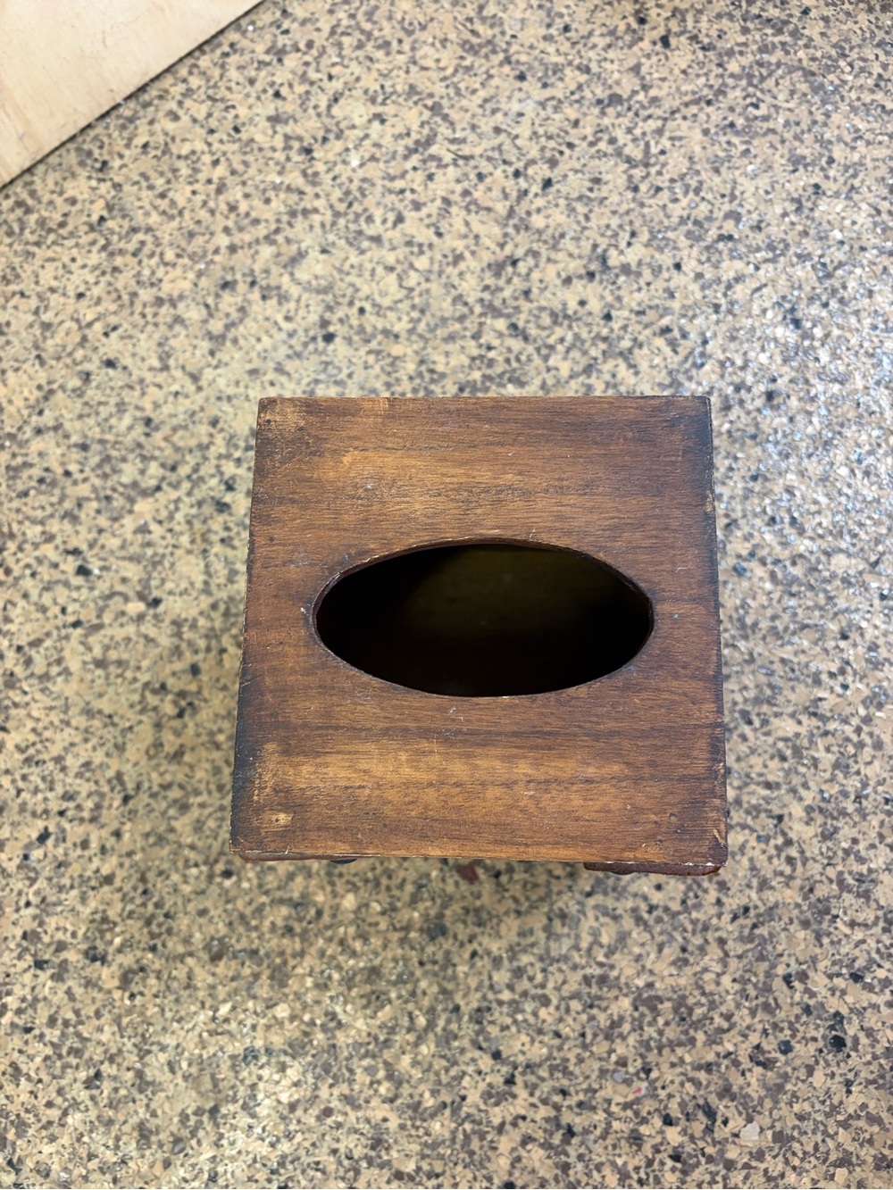 Rustic Brown Wood Cross Tissue Box Cover - Picture 3 of 4
